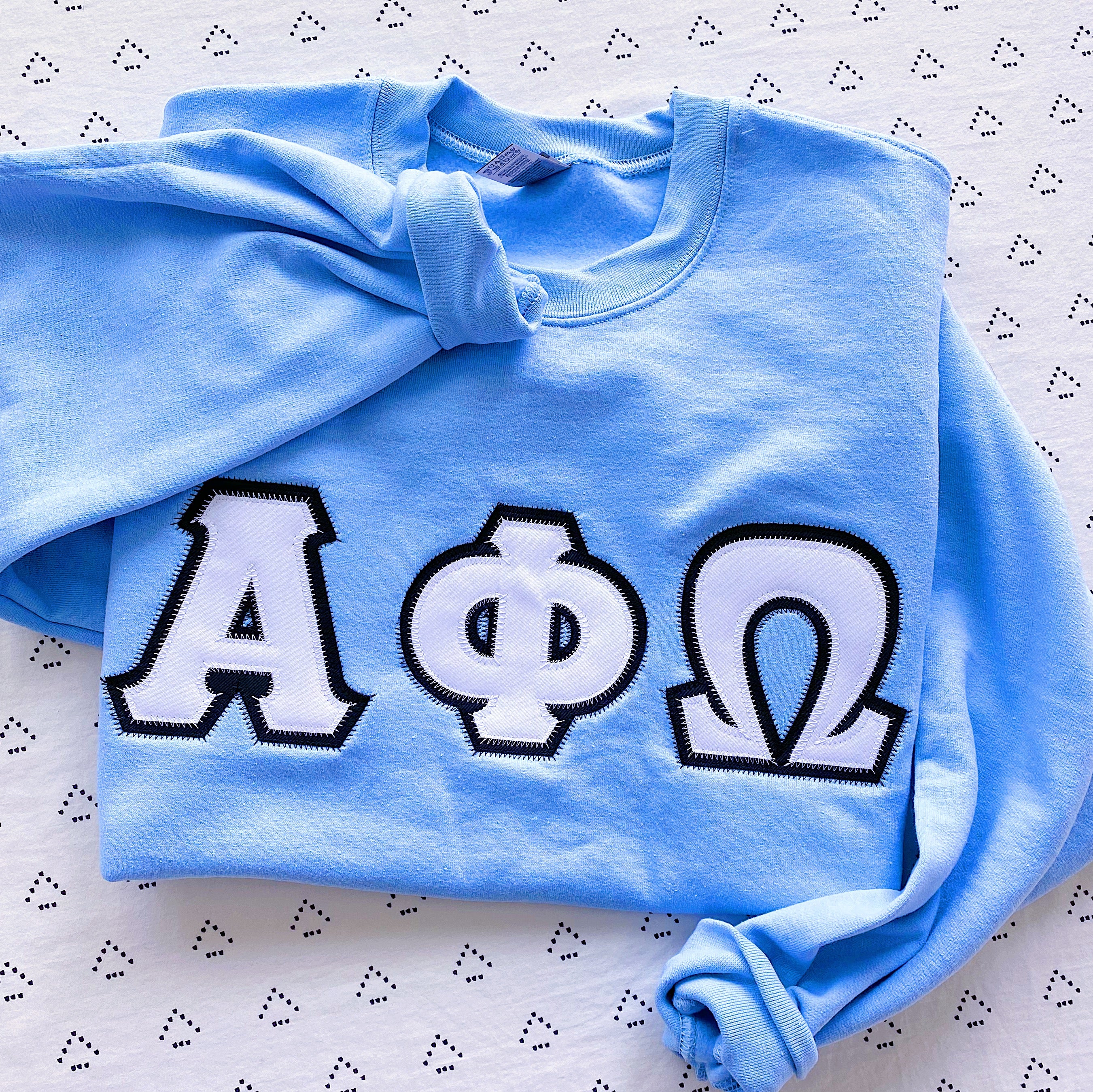 Custom Stitched Alpha Phi Omega Fraternity Sorority Greek Letter Crewneck Sweatshirt