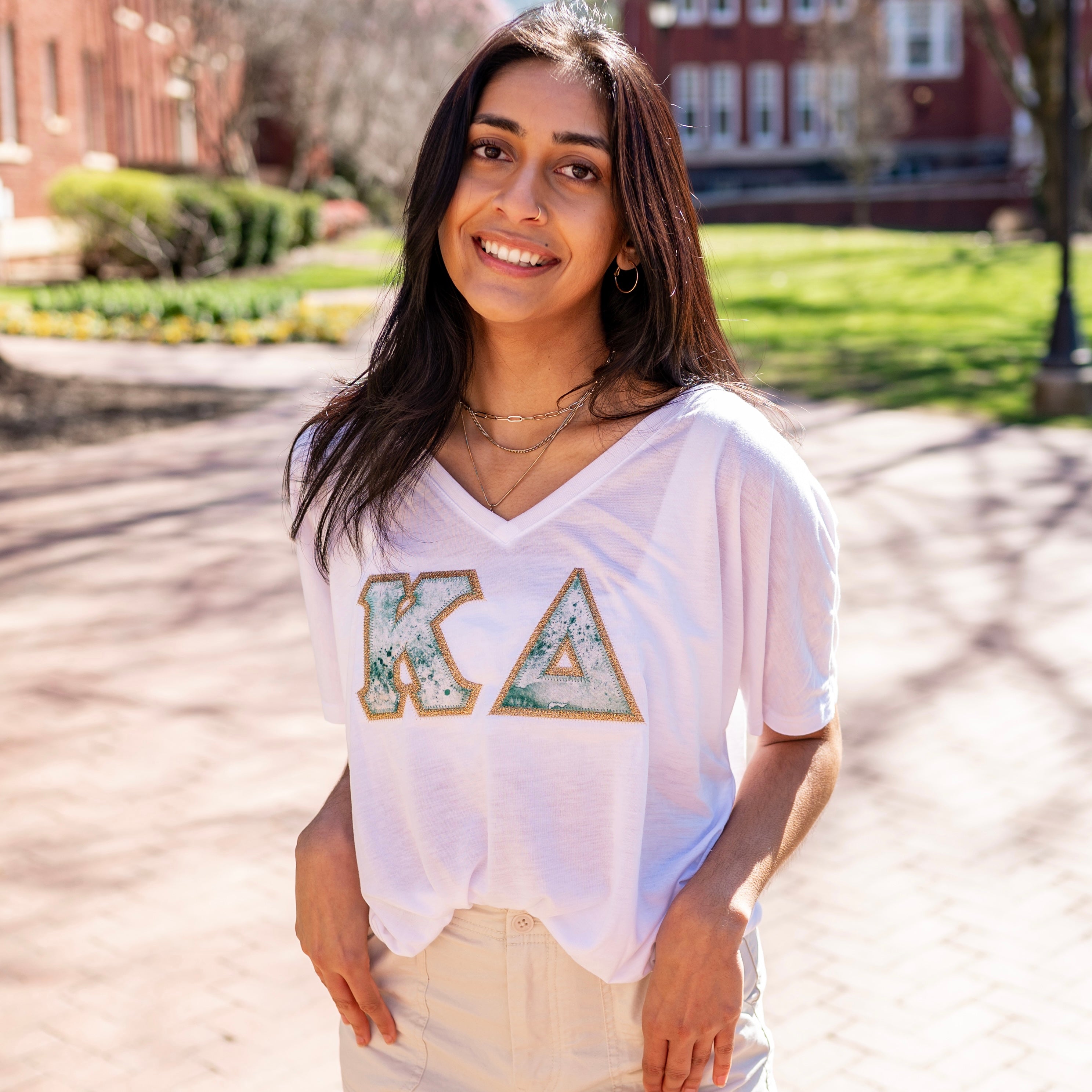 Green and Gold Marble Greek Letter Shirt