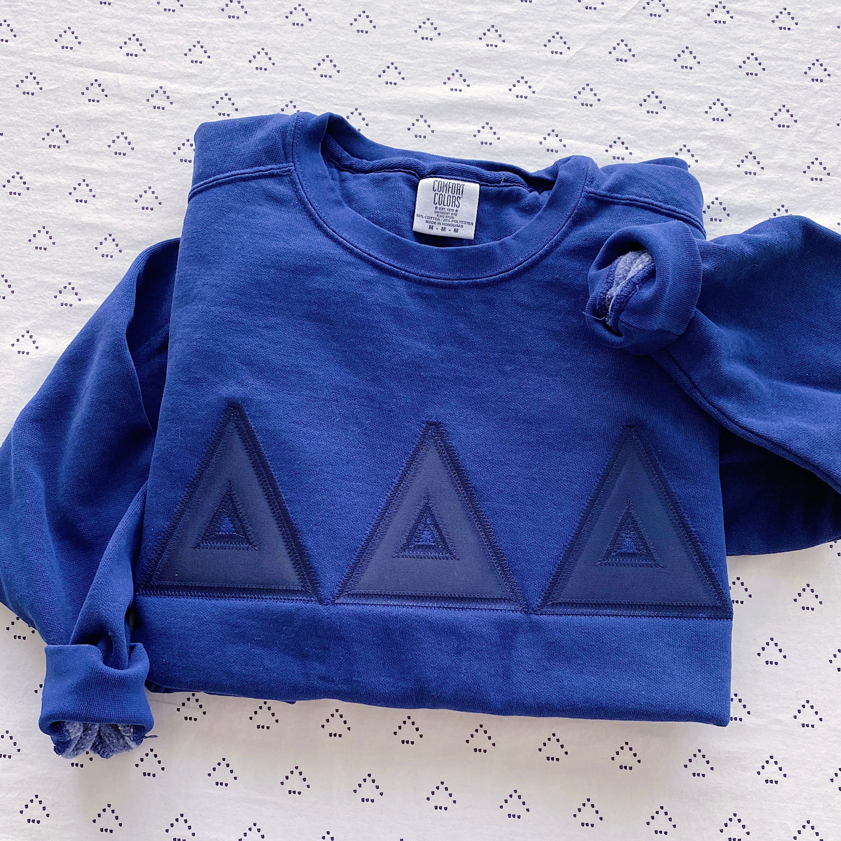 Custom Stitched Tri Delta Sorority Greek Letter Crewneck Sweatshirt