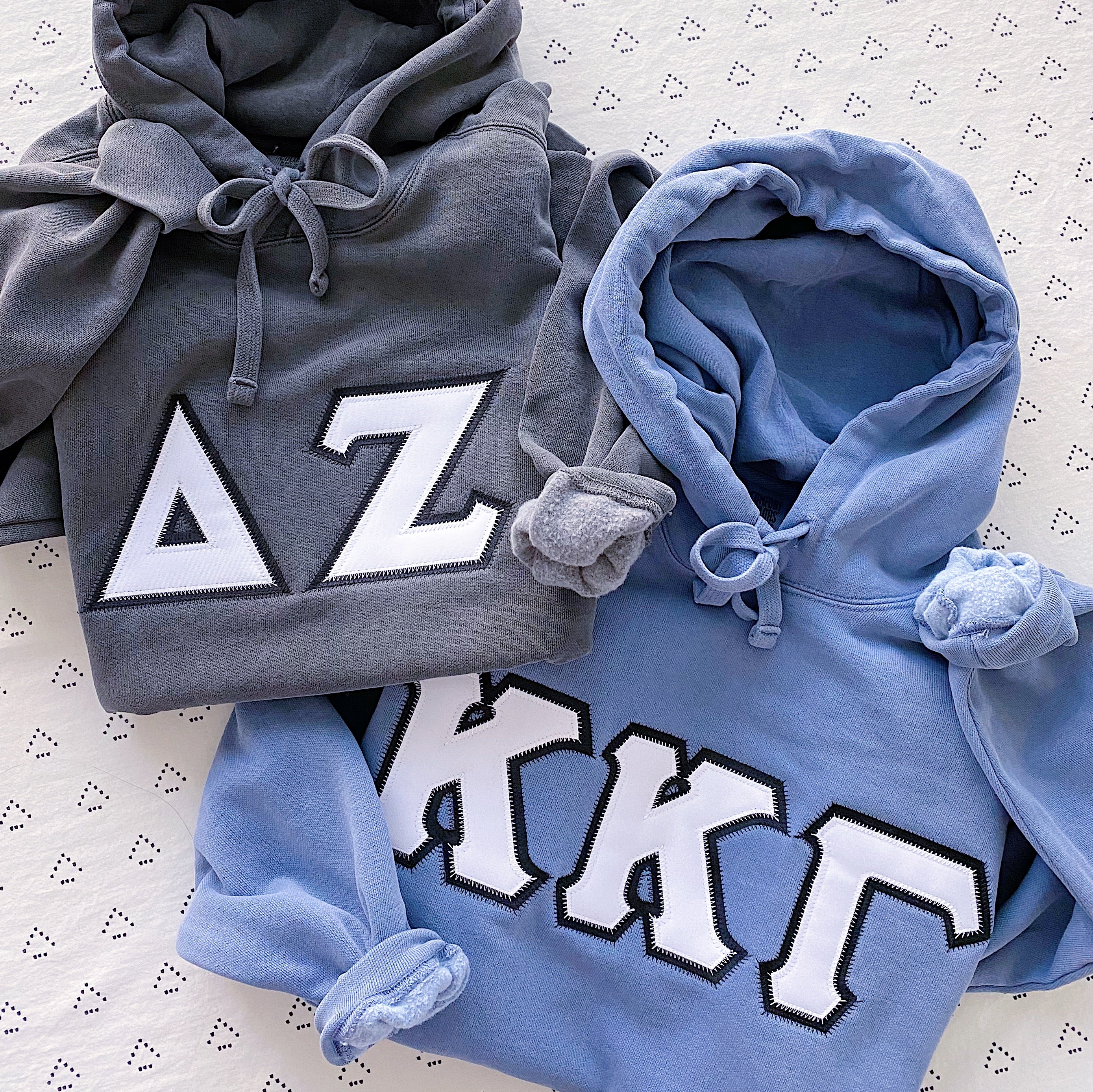 Custom Stitched Fraternity Sorority Greek Letter  Hoodie Sweatshirt Comfort Colors