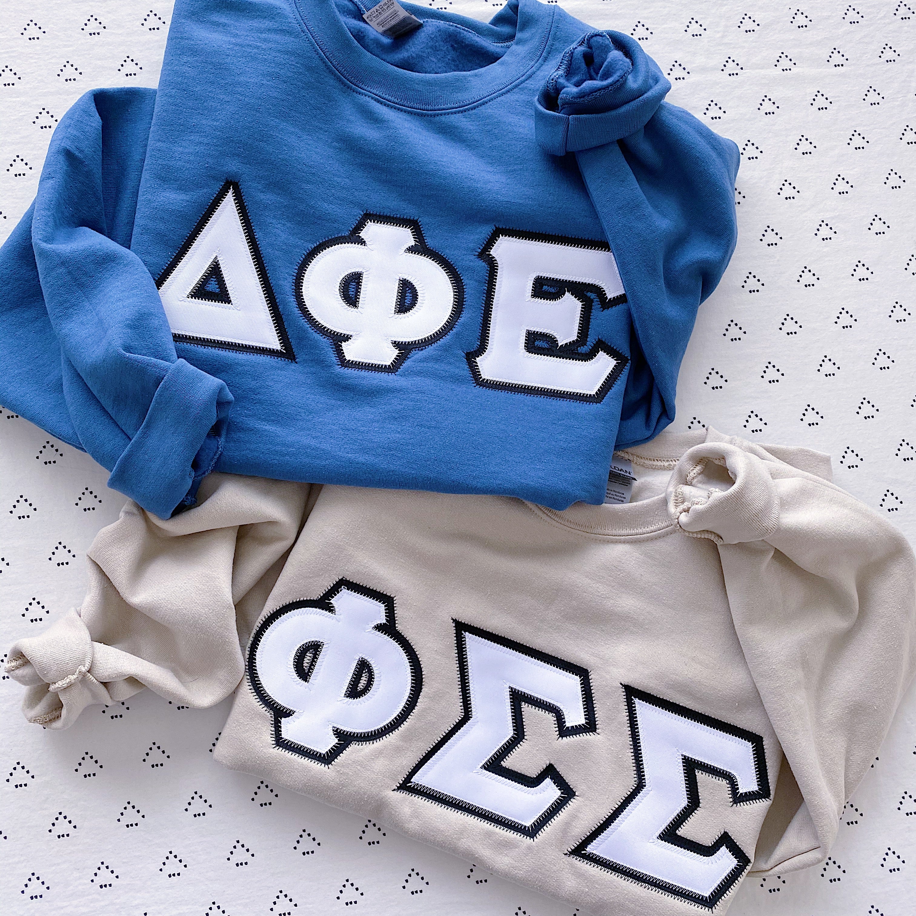 Custom Stitched Sorority Greek Letter Crewneck Sweatshirt