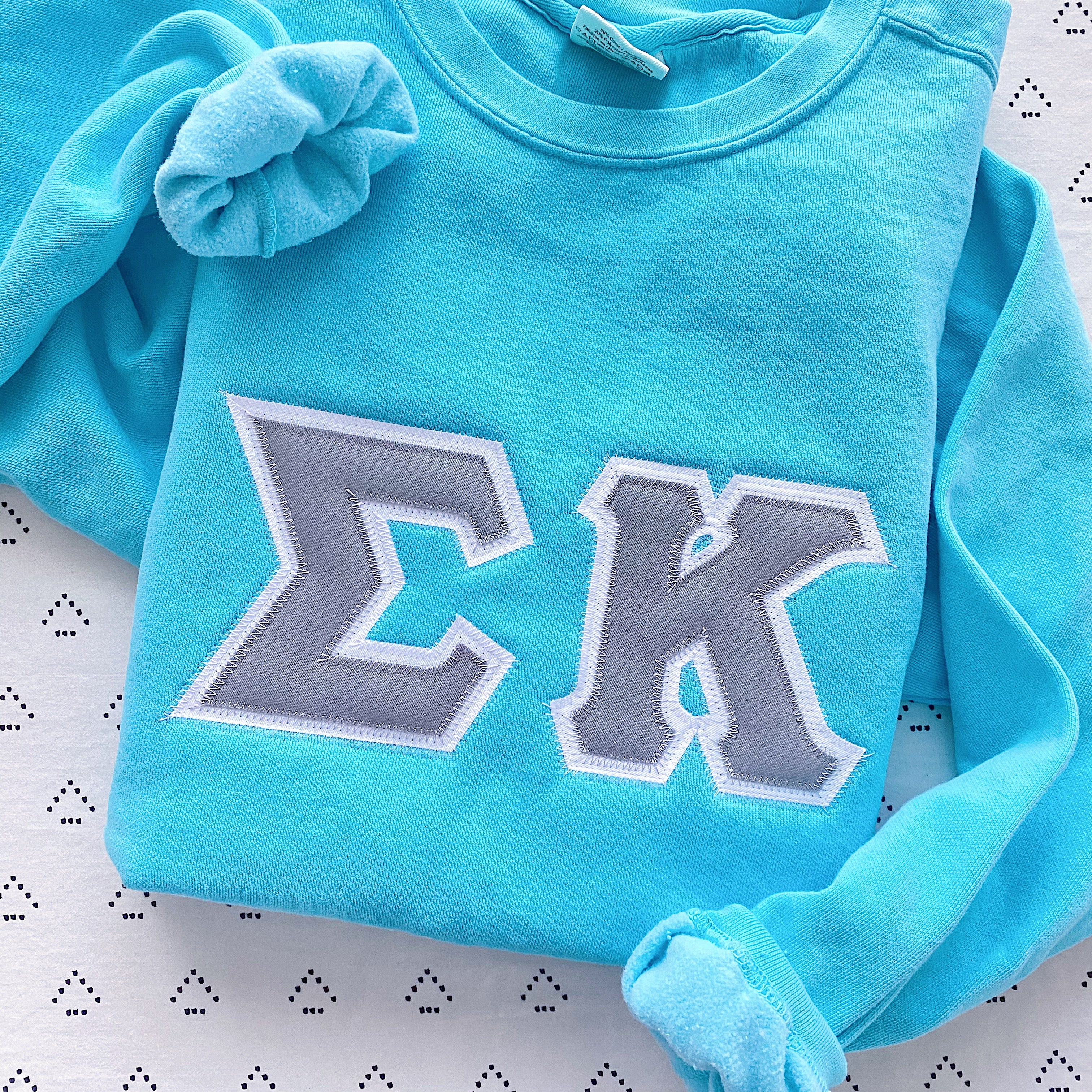 Custom Stitched Sigma Kappa Sorority Greek Letter Crewneck Sweatshirt