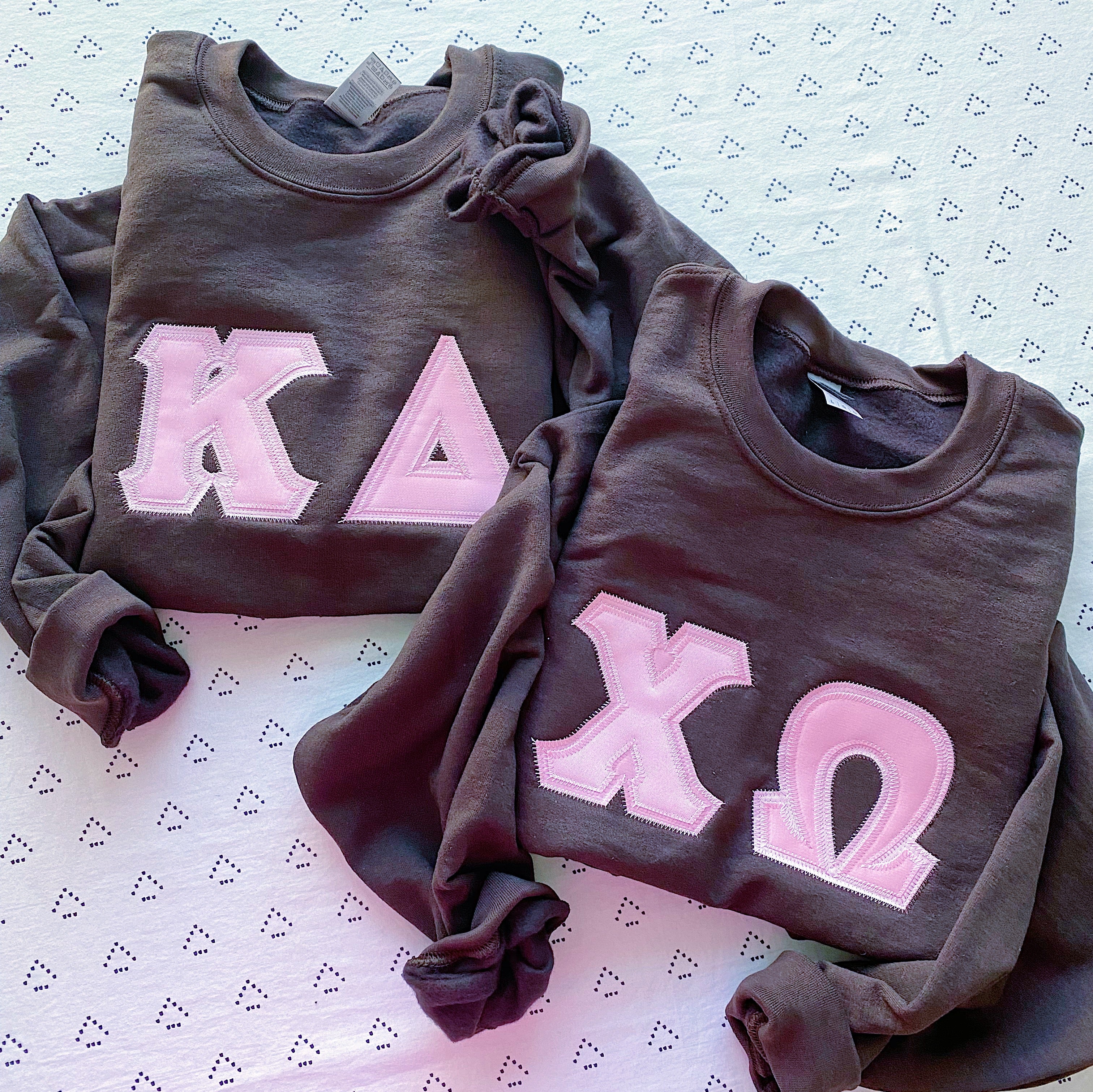 Custom Stitched Chi Omega Sorority Greek Letter Crewneck Sweatshirt