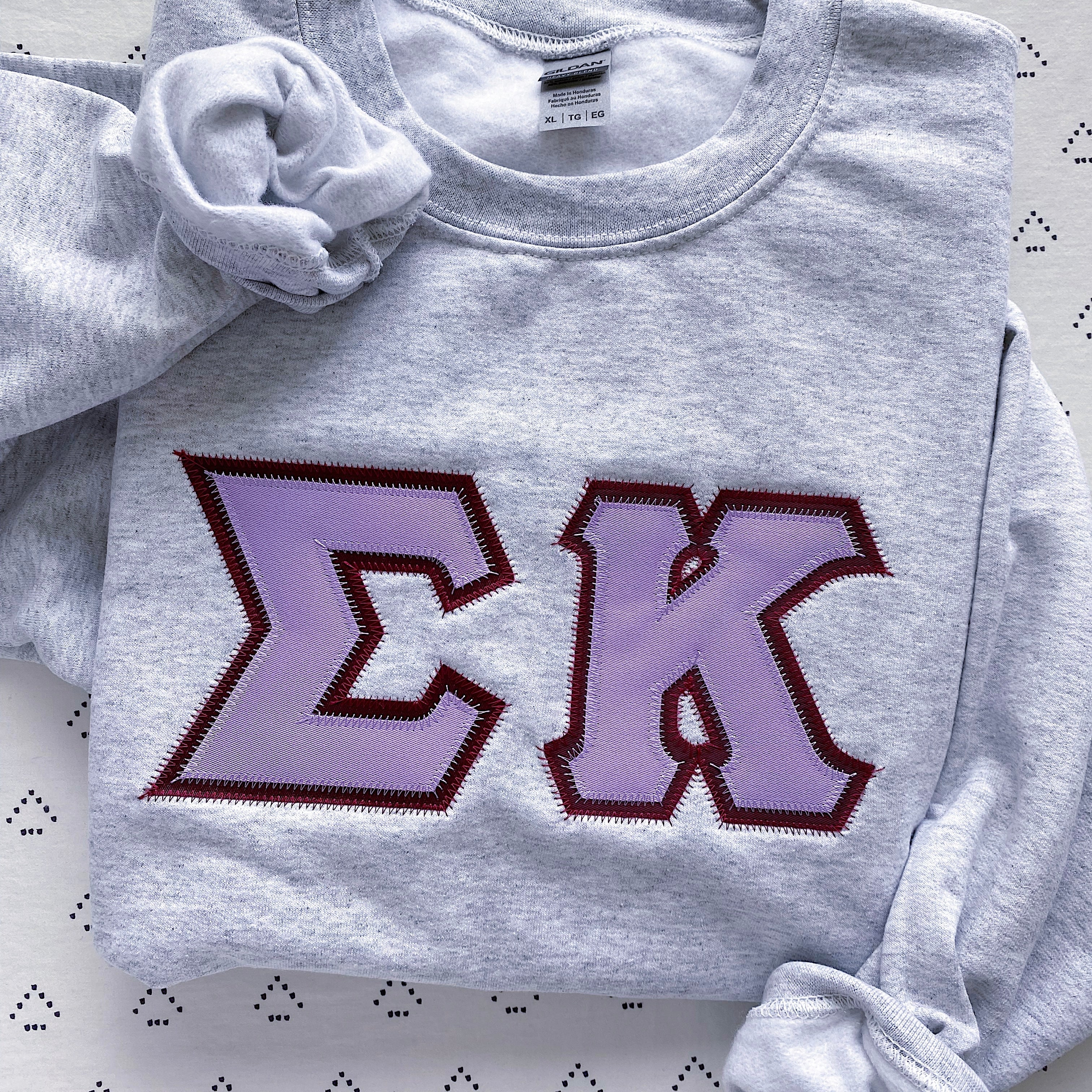 Custom Stitched Sigma Kappa Sorority Greek Letter Crewneck Sweatshirt