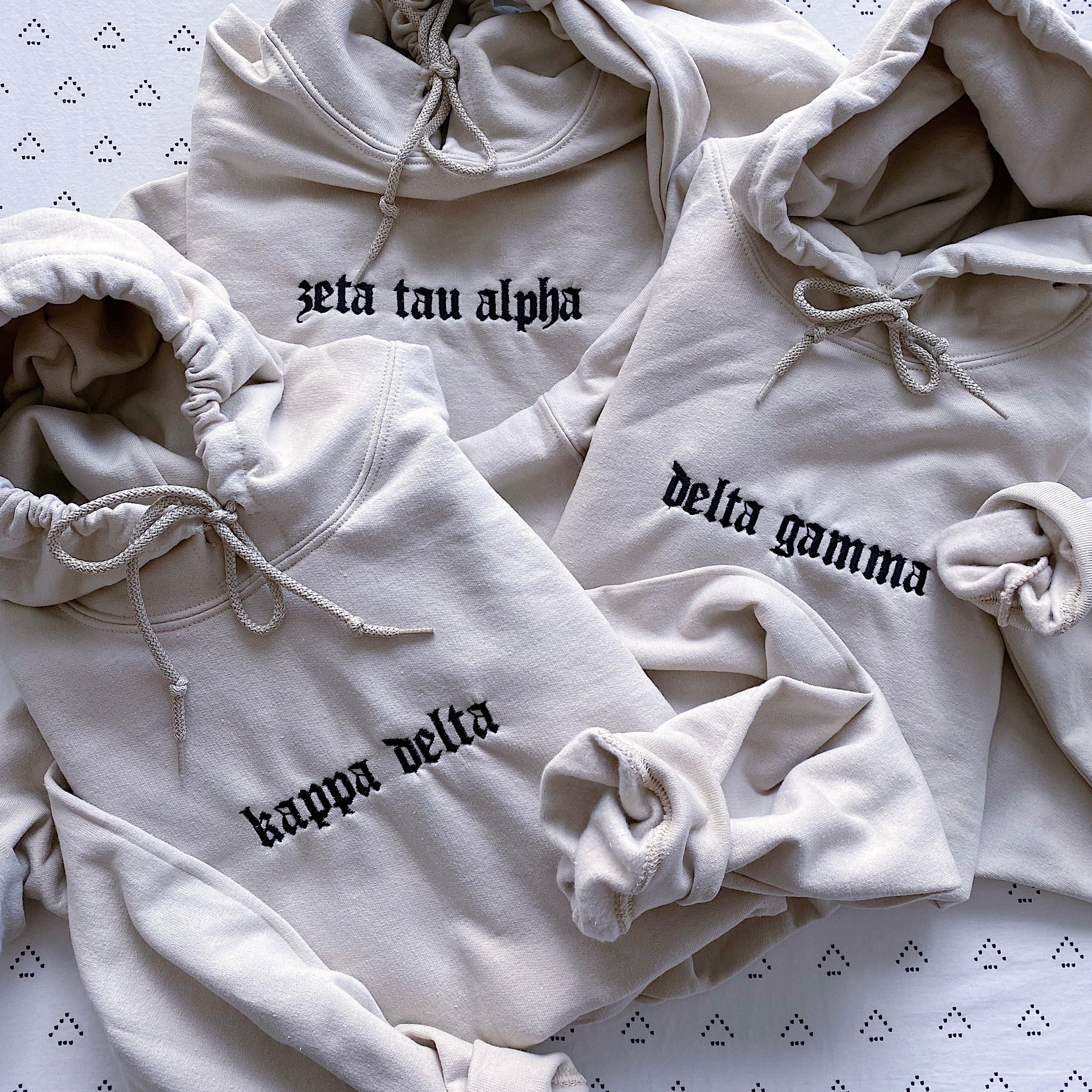 Old English Embroidered Hoodie Sweatshirt