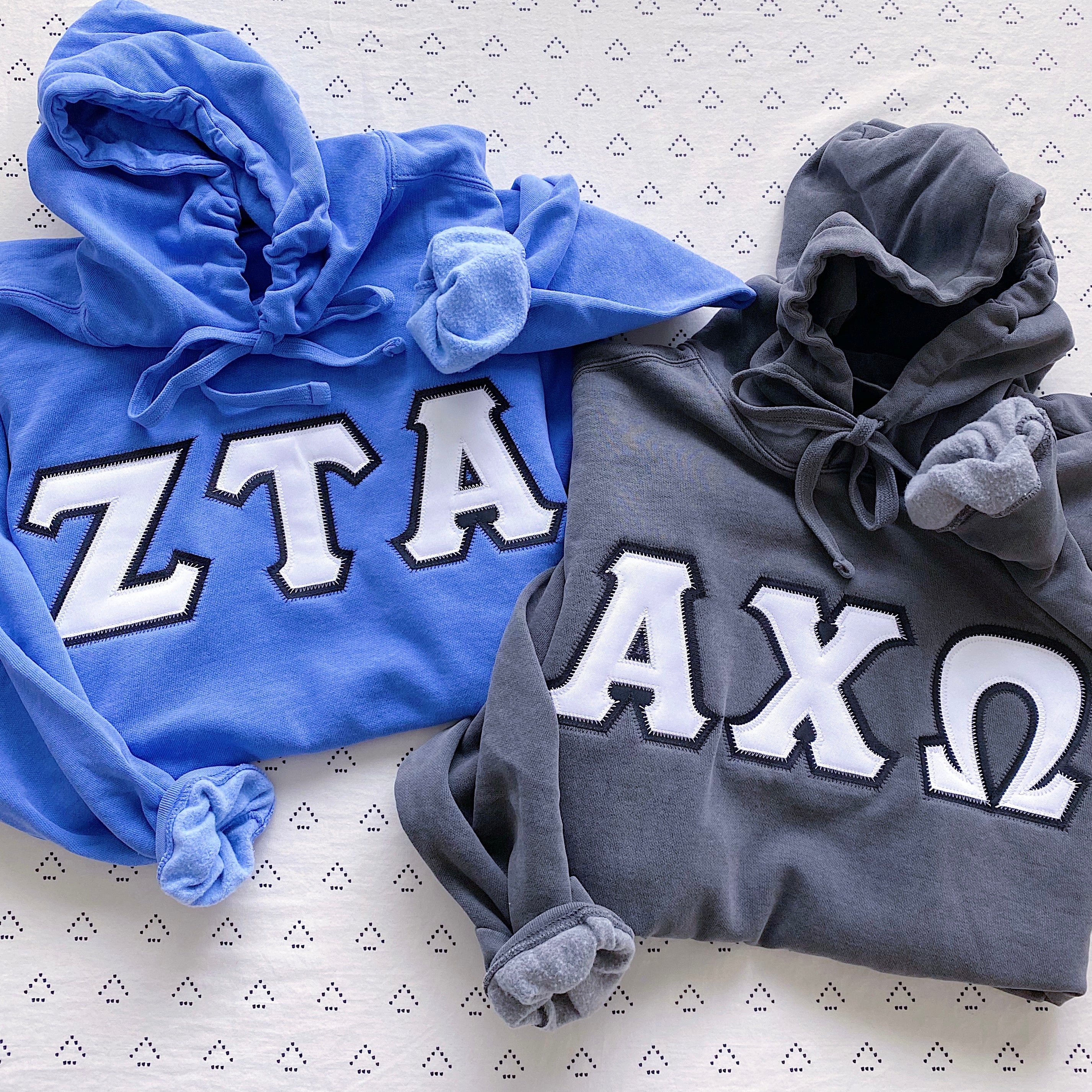 Custom Stitched Fraternity Sorority Greek Letter  Hoodie Sweatshirt Comfort Colors