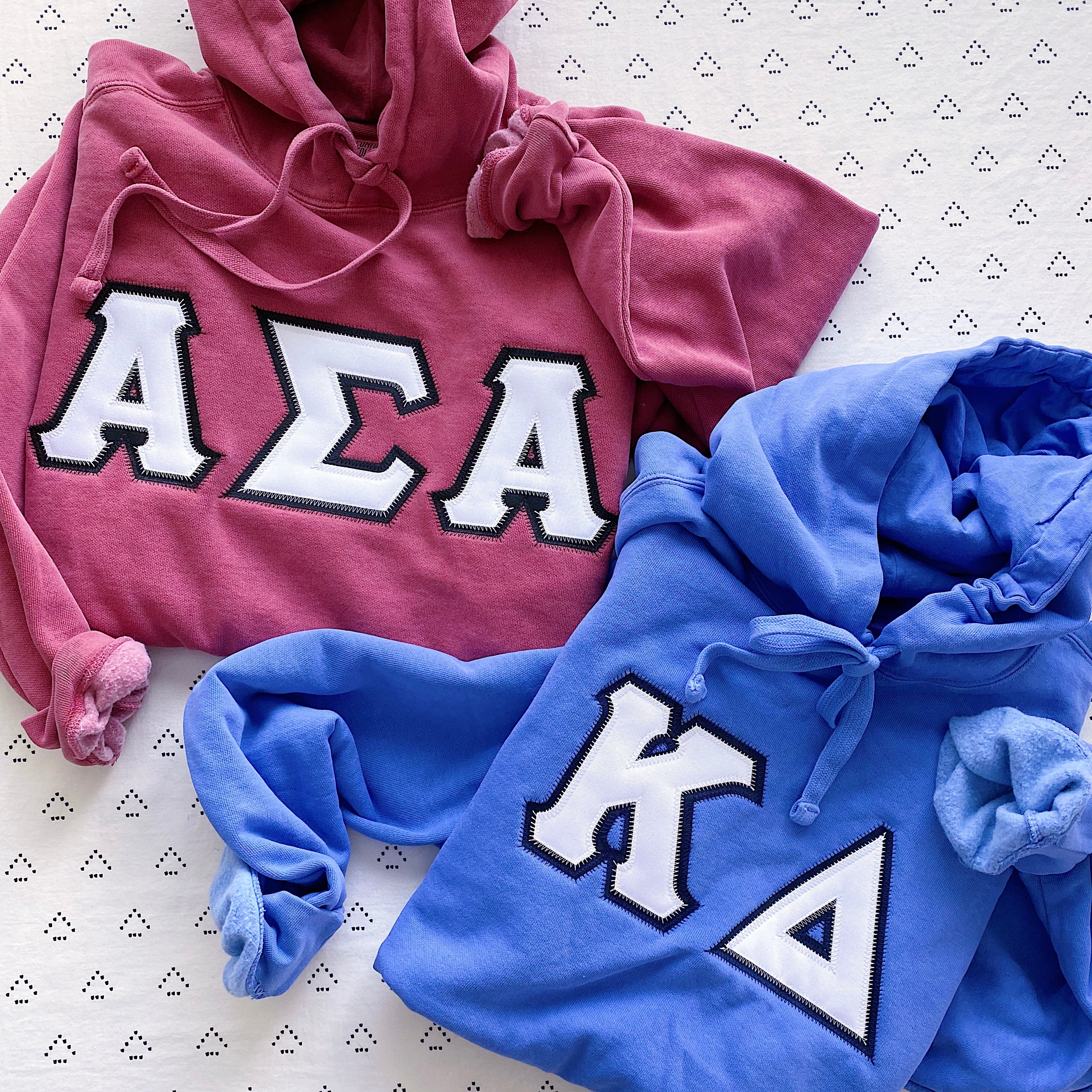 Custom Stitched Fraternity Sorority Greek Letter  Hoodie Sweatshirt Comfort Colors