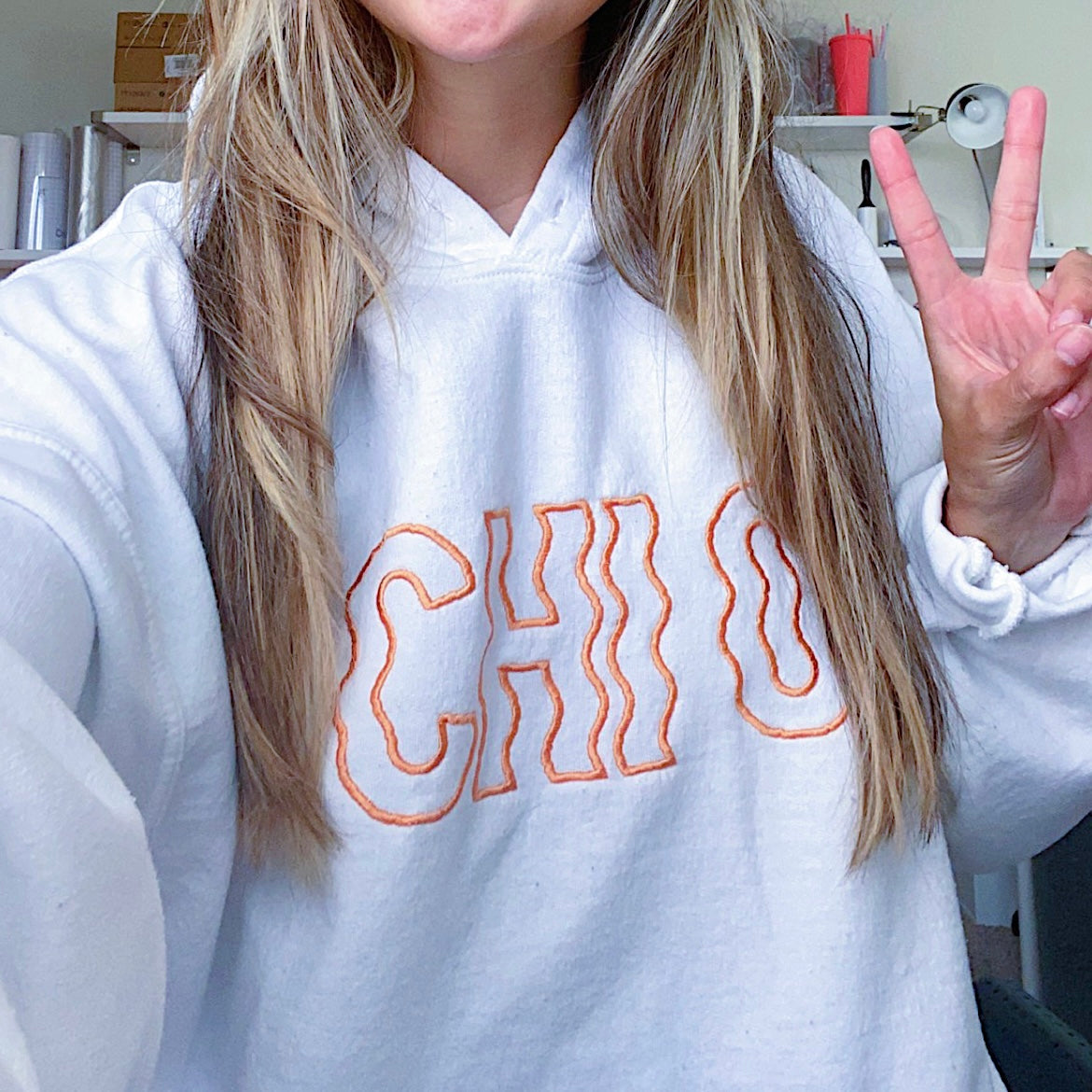 Groovy Wavy Embroidered Hoodie Sweatshirt