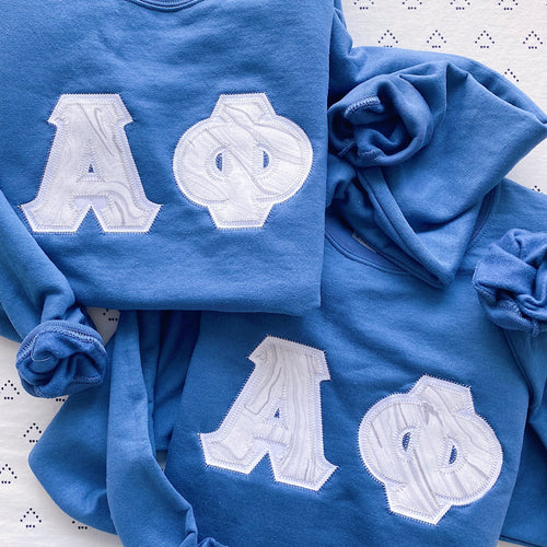 0401~Wool-blend LA GRECA Crew-neck Pull with Lettering