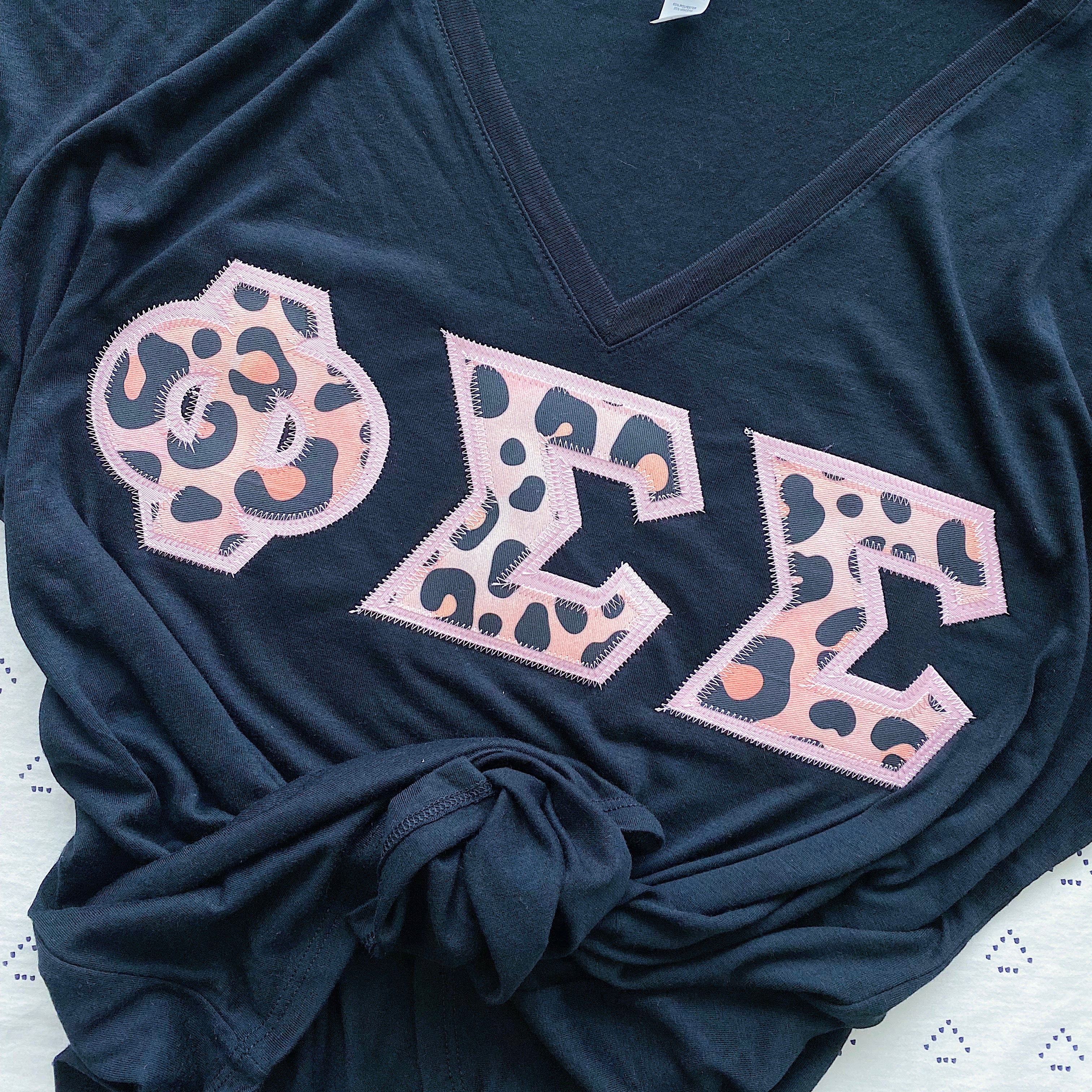 Peach Cheetah Greek Letter Shirt