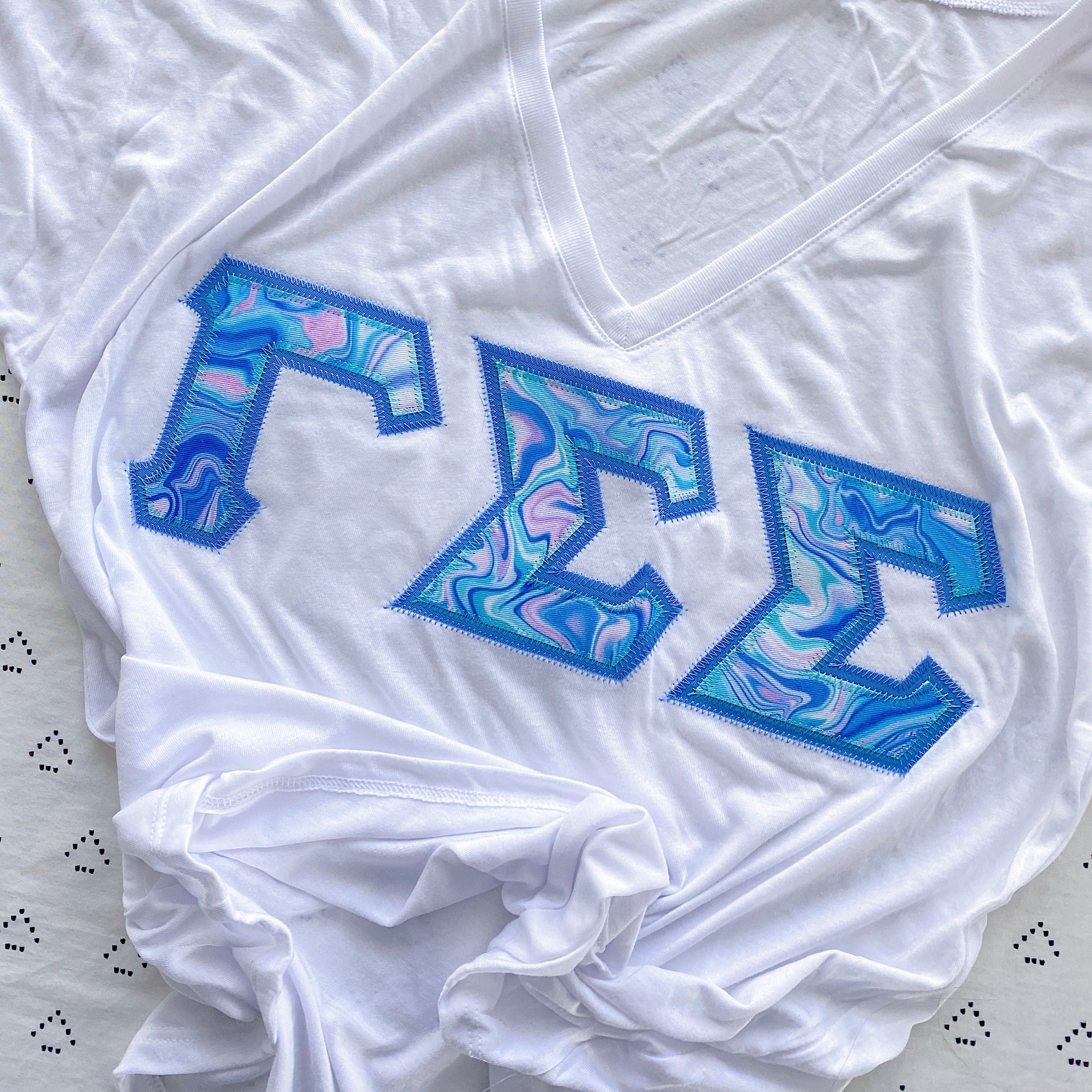 Trippy Tie Dye Marble Greek Letter Shirt
