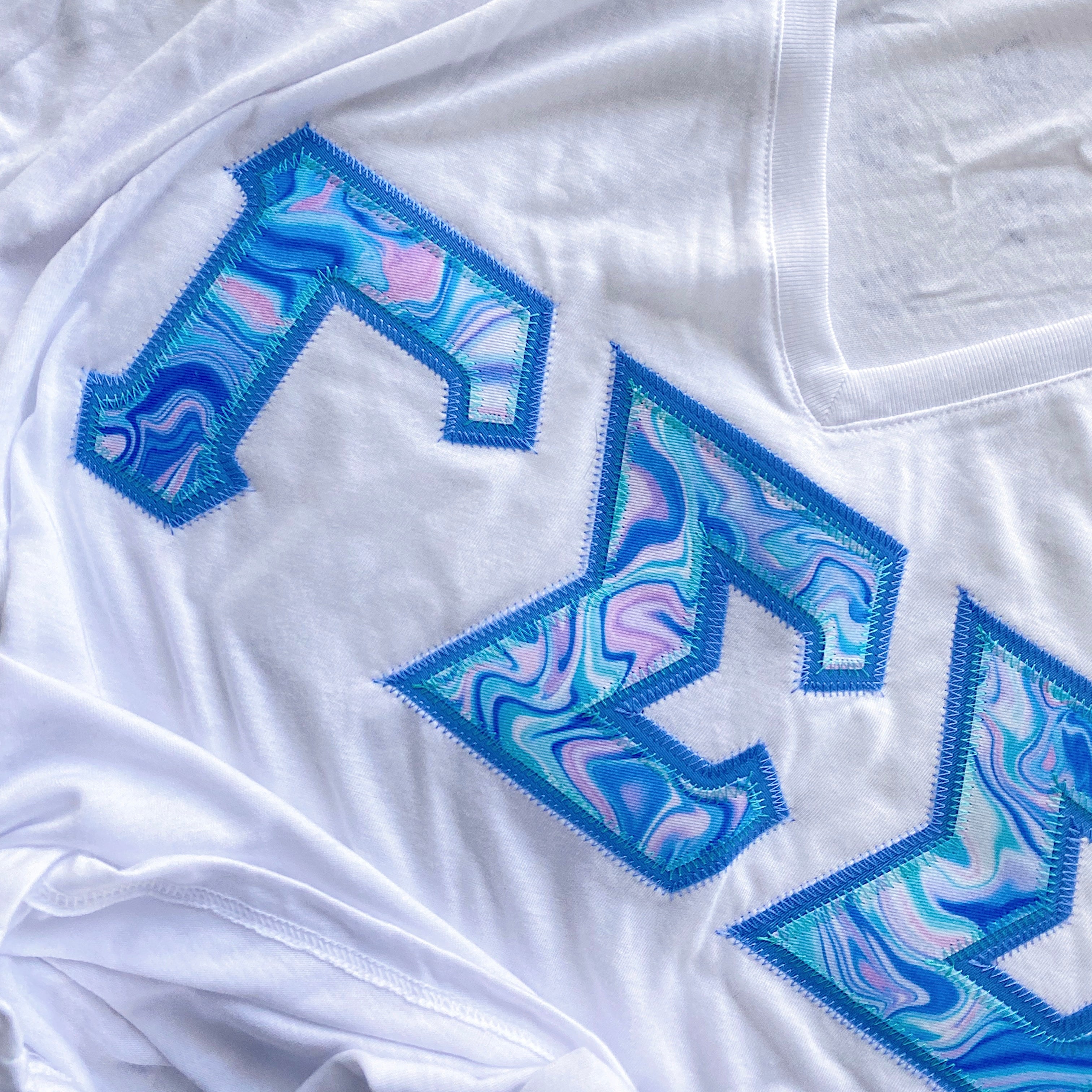Trippy Tie Dye Marble Greek Letter Shirt
