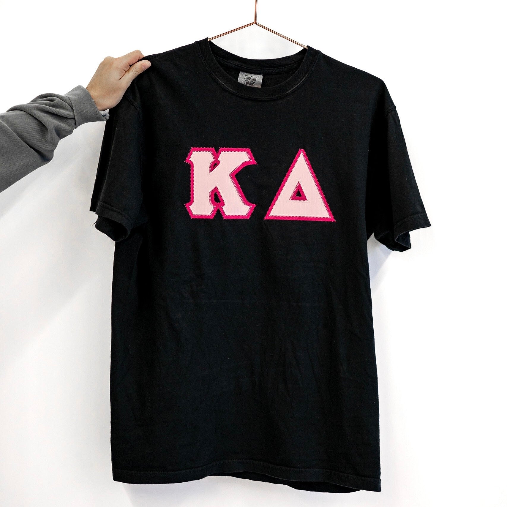 Custom Stitched Kappa Delta Sorority Greek Letter Crew Neck T-Shirt