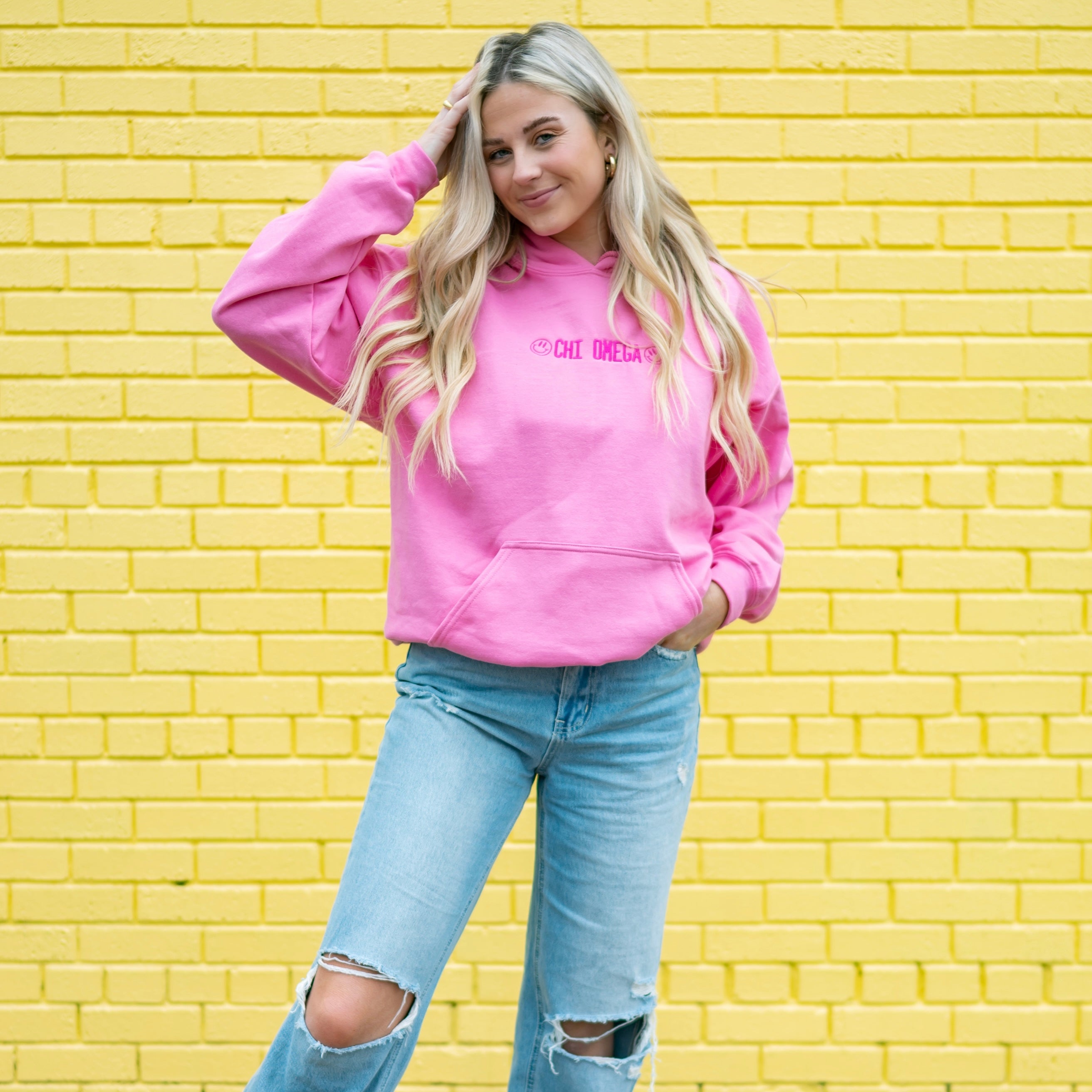 Pinch Me Embroidered Hoodie Sweatshirt