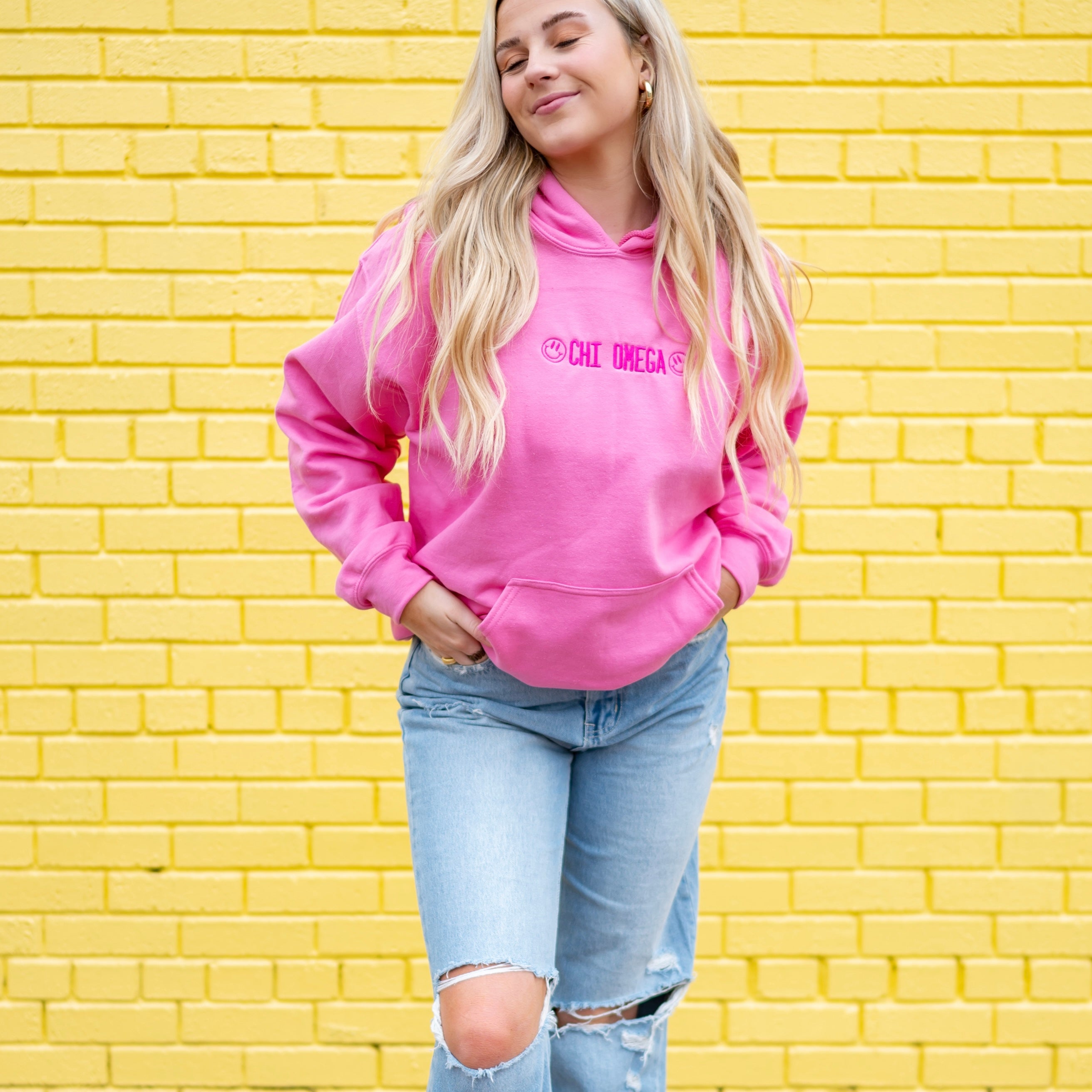 Pinch Me Embroidered Hoodie Sweatshirt