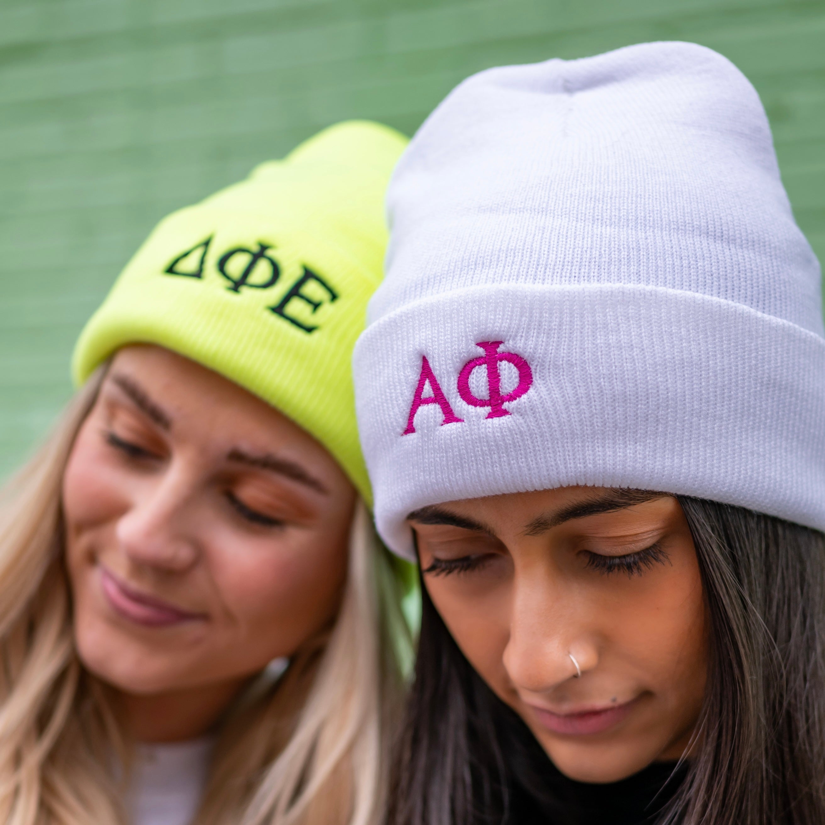 Sorority Greek Letter Embroidered Beanie Hat