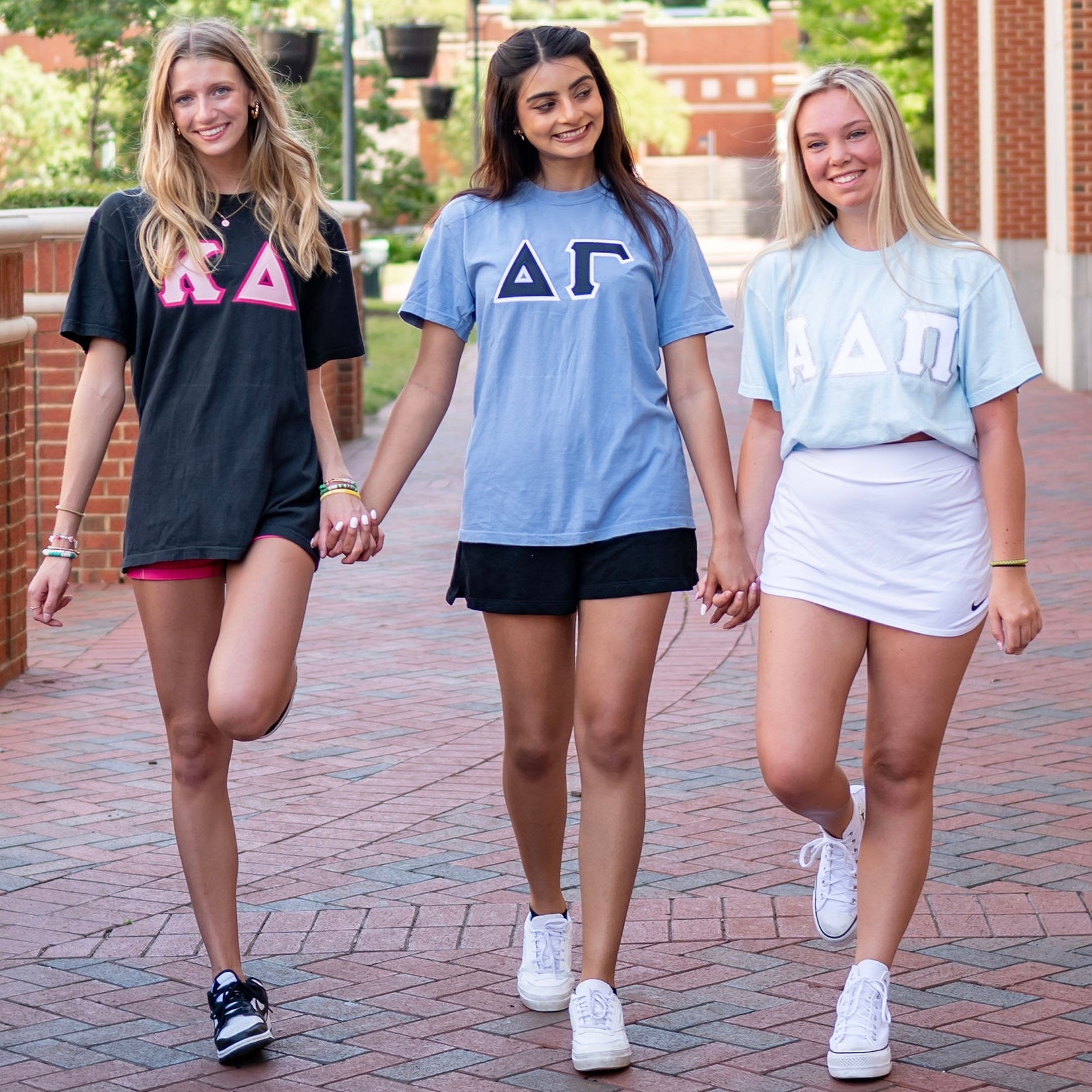 Custom Stitched Sorority Greek Letter Crew Neck T-Shirt