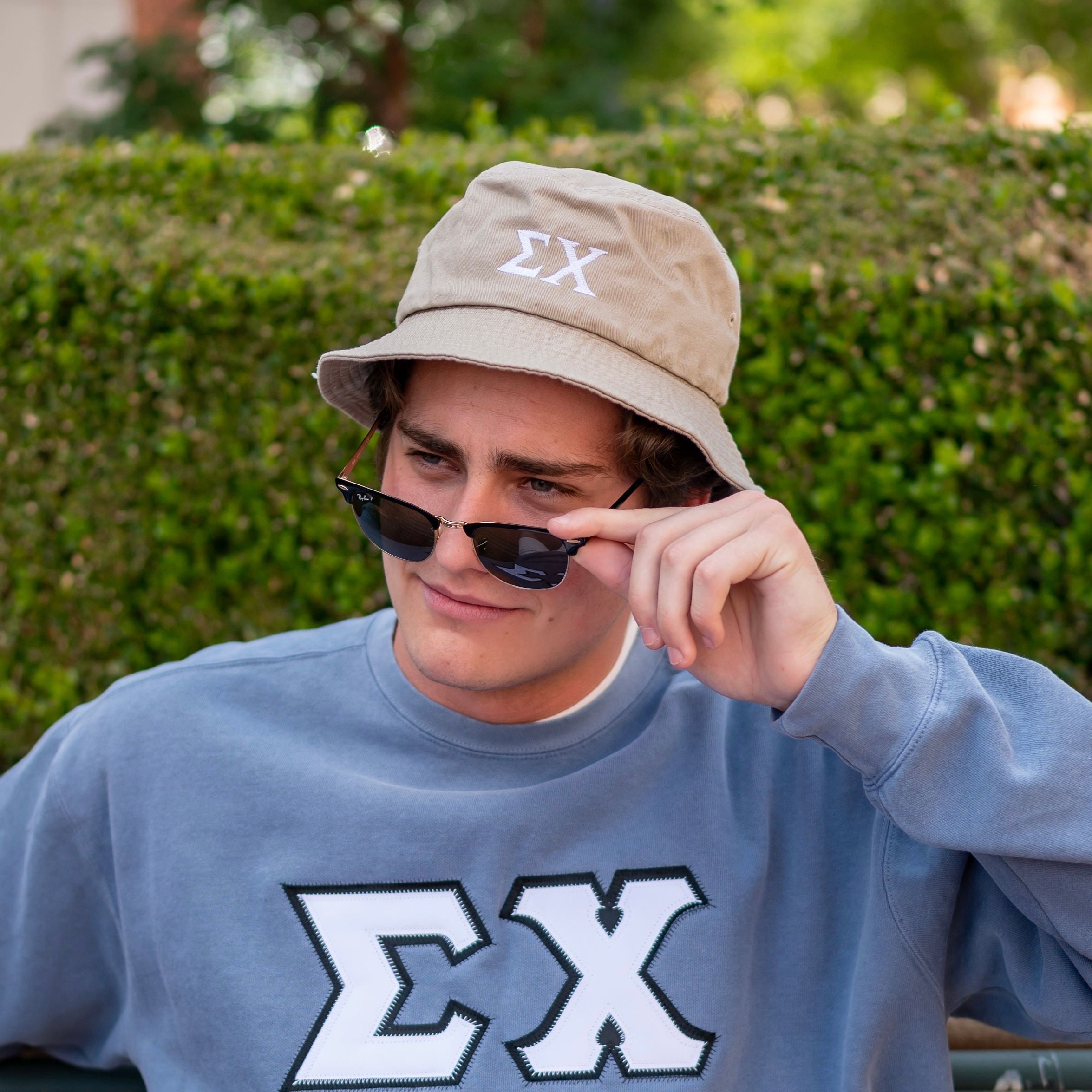 Sigma Chi Fraternity Greek Letter Embroidered Bucket Hat