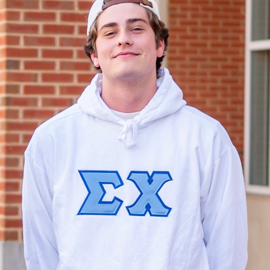 Custom Stitched Sigma Chi Fraternity Greek Letter Hoodie Sweatshirt