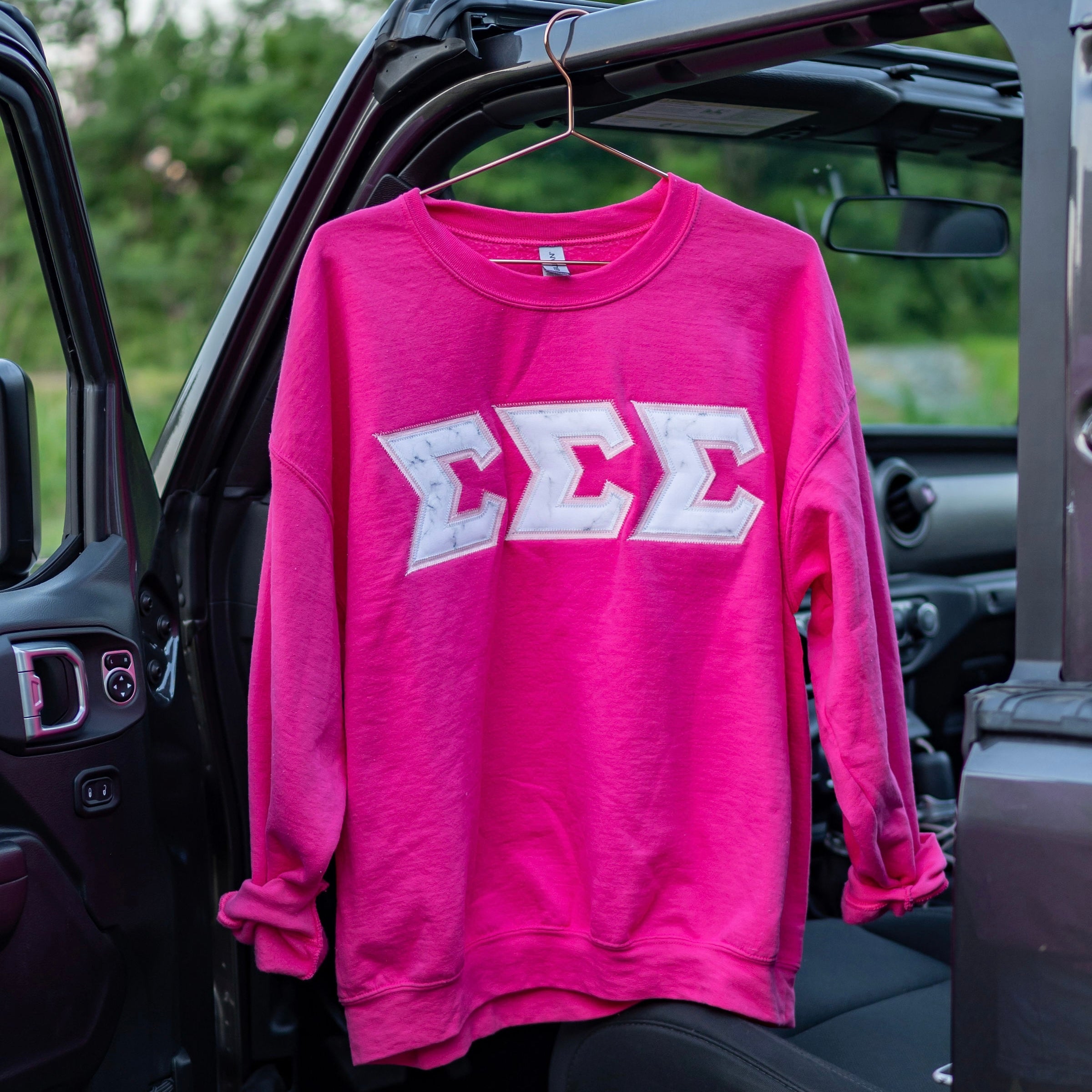 Marble Greek Letter Crewneck Sweatshirt