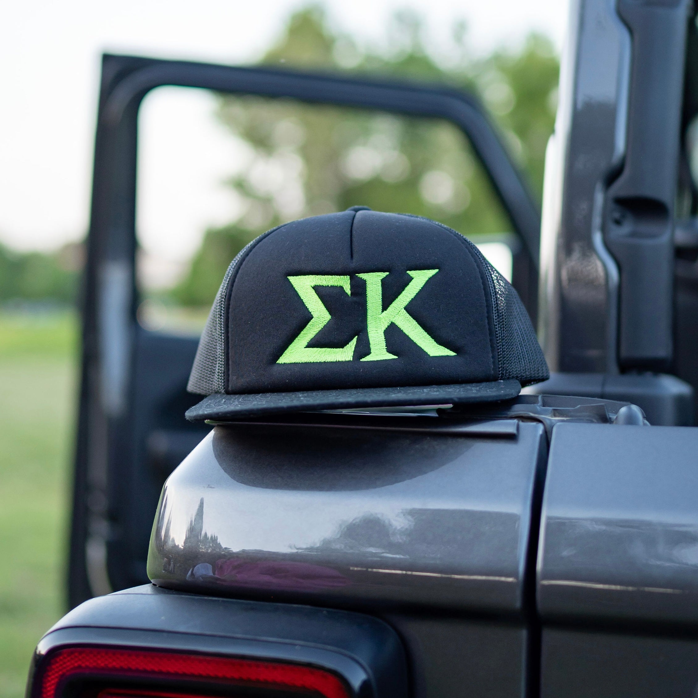 Sigma Kappa Sorority Greek Letter Embroidered Flat Bill Trucker Hat
