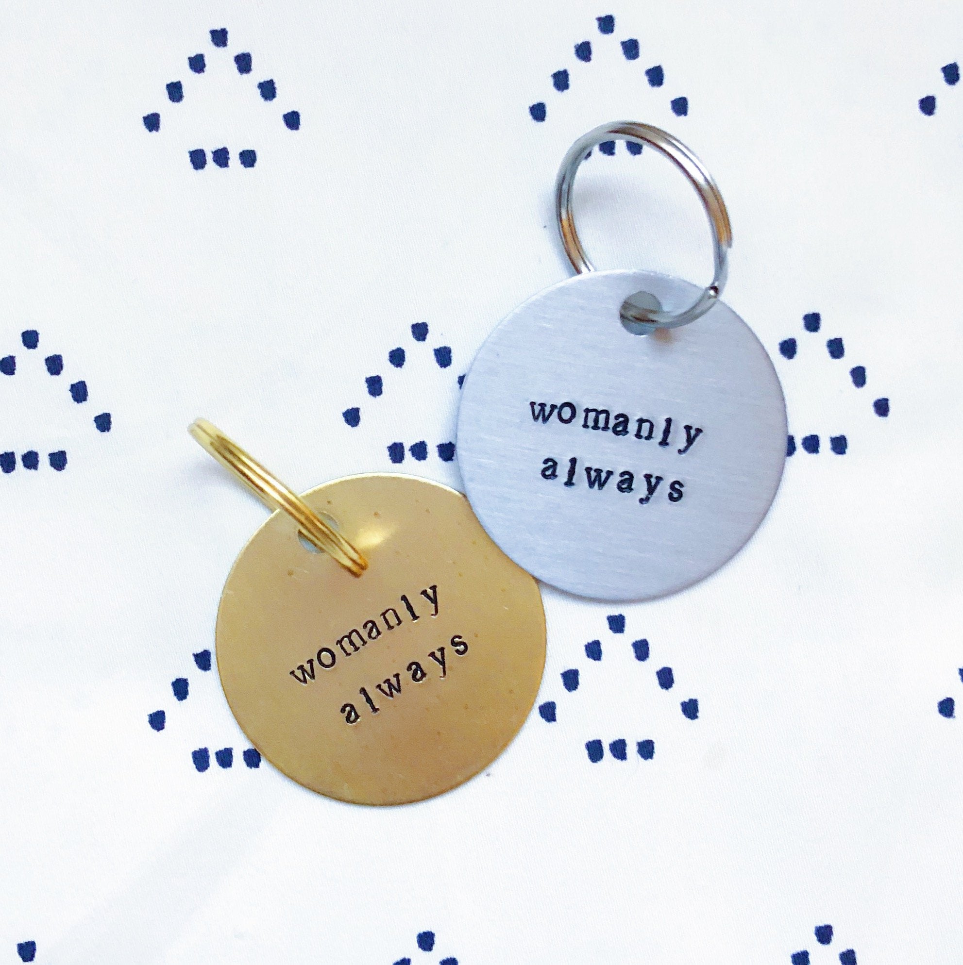 Sorority Symphony "Womanly Always" Hand-Stamped Keychain