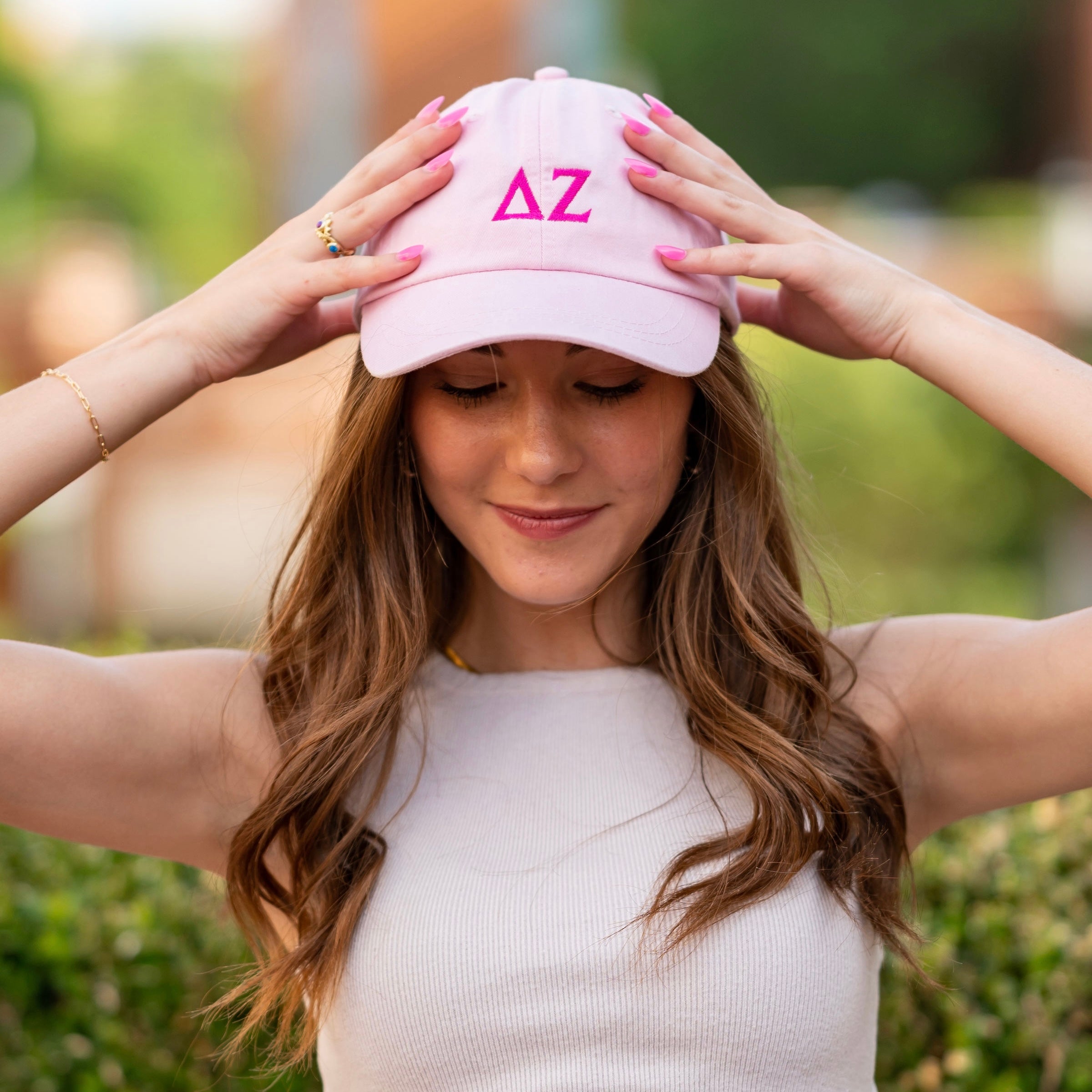 Delta Zeta Sorority Greek Letter Embroidered Dad Hat