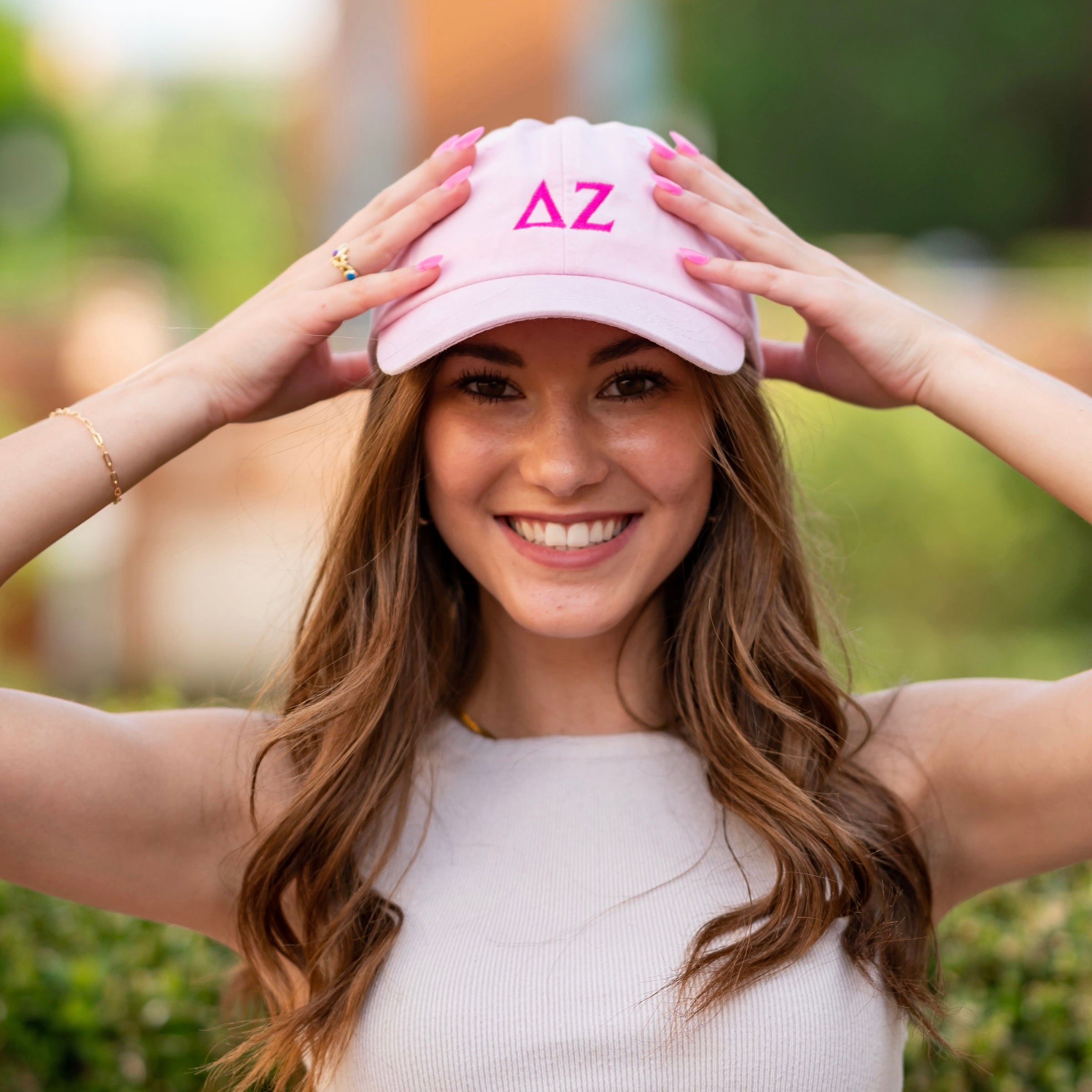 Delta Zeta Sorority Greek Letter Embroidered Dad Hat